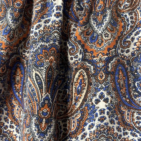 J. Crew 00 Women’s 100% Silk Orange Blue Paisley Spaghetti Straps Mini Dress - Picture 4 of 11